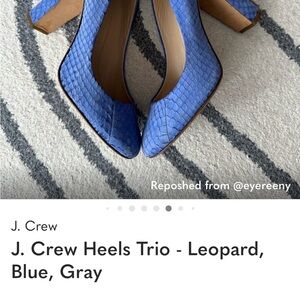 J. Crew Blue Textured Heels